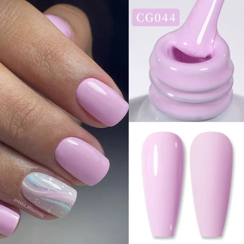 Blushimmer Born Pretty Jelly Nude Gel Nail Polish in light pink peach, translucent UV cure gel for DIY nail art at home.