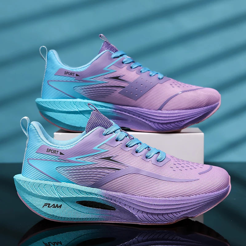Running Shoes Men Sports Marathon Air Cushion Carbon Board Breathable Lightweight Comfortable Women Athletic Nonskid Sneakers