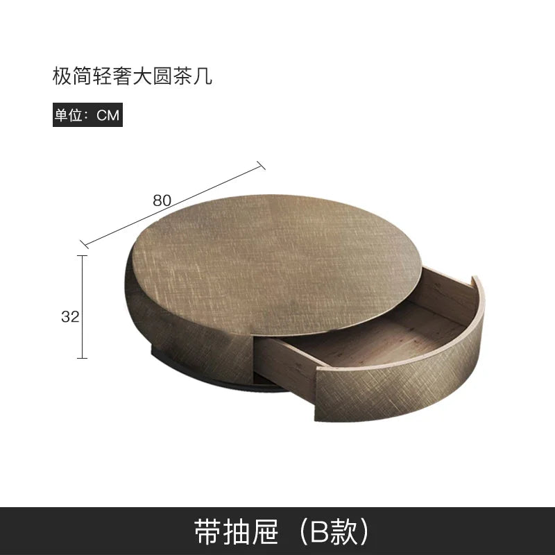 Designer Stainless Coffee Tables European Luxury Round Tea Table Living Room Furniture Italian Tempered Glass Furniture Home