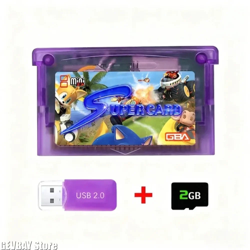 2GB Game Backup Device with USB Flash Drive Super SD Flash Adapter Cartridge for GBA GBM IDS NDS-NDSL Gaming Accessory