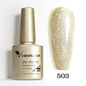 Venalisa HEMA TPO free nail gel polish with glitter in pink nude, full coverage, soak-off UV LED gel from Blushimmer collection.