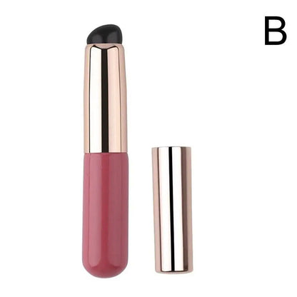 Blushimmer silicone lip brush with cover cap for precise lipstick application, soft round head, fingertip design, no broken bristles.