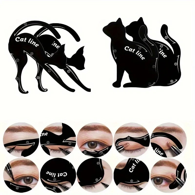 Blushimmer cat eye stencil template for easy eyeliner application, featuring a reusable eye makeup tool with precise design.