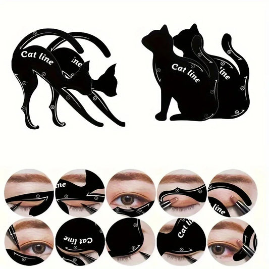 Blushimmer cat eye stencil template for easy eyeliner application, featuring a reusable eye makeup tool with precise design.