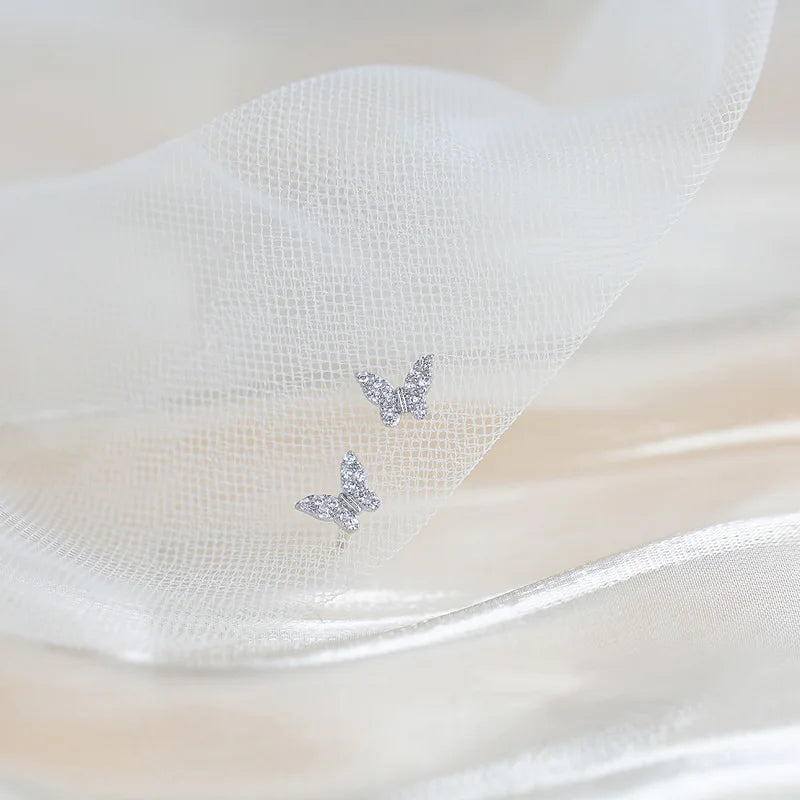 ANENJERY Butterfly Stud Earrings for Women Cute Delicate Jewelry Girls Gift Wholesale Pendientes mujer