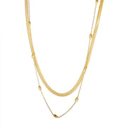Stainless Steel Vintage Textured Delicate Necklace
