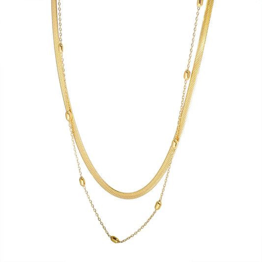 Stainless Steel Vintage Textured Delicate Necklace