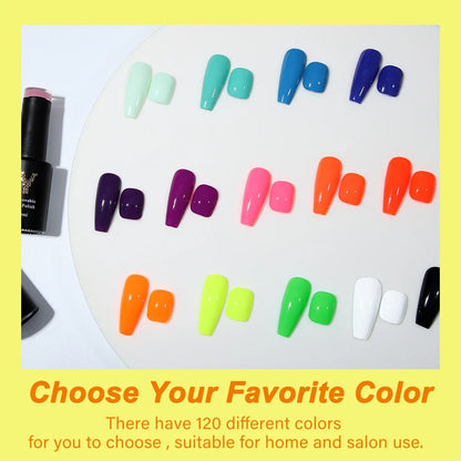 YOKEFELLOW 2022 semi-permanent nail gel polish by Blushimmer, 10ML bottle with colorful organic soak-off nail varnish base and top coat