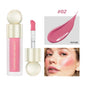 Blushimmer matte liquid blush in orange peach shade, natural cream cheek tint for lasting beauty and vibrant face color.