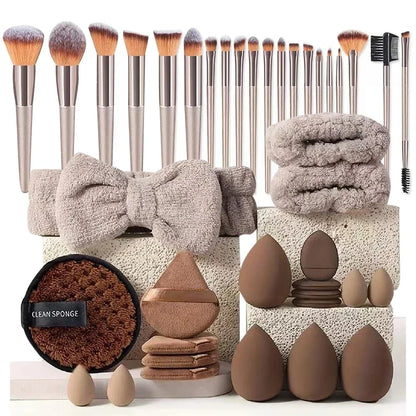 Blushimmer 33-piece beauty makeup sponge set with large and small sponges for flawless application and removal of makeup.