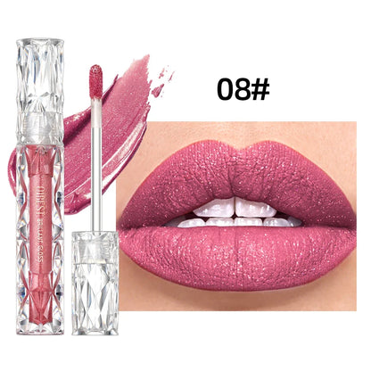 Qibest Glitter Shimmer Liquid Lipstick - Matte Waterproof Lip Gloss