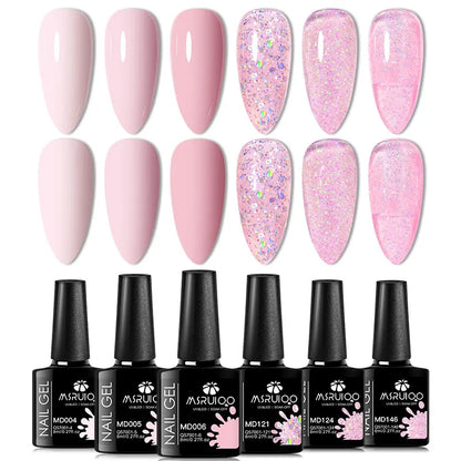 6pc Nail Gel Polish Set All-Season Ultra Pigmented Semi Permanent UV Painting Gel For Nails Salon DIY Manicure Varnish Design