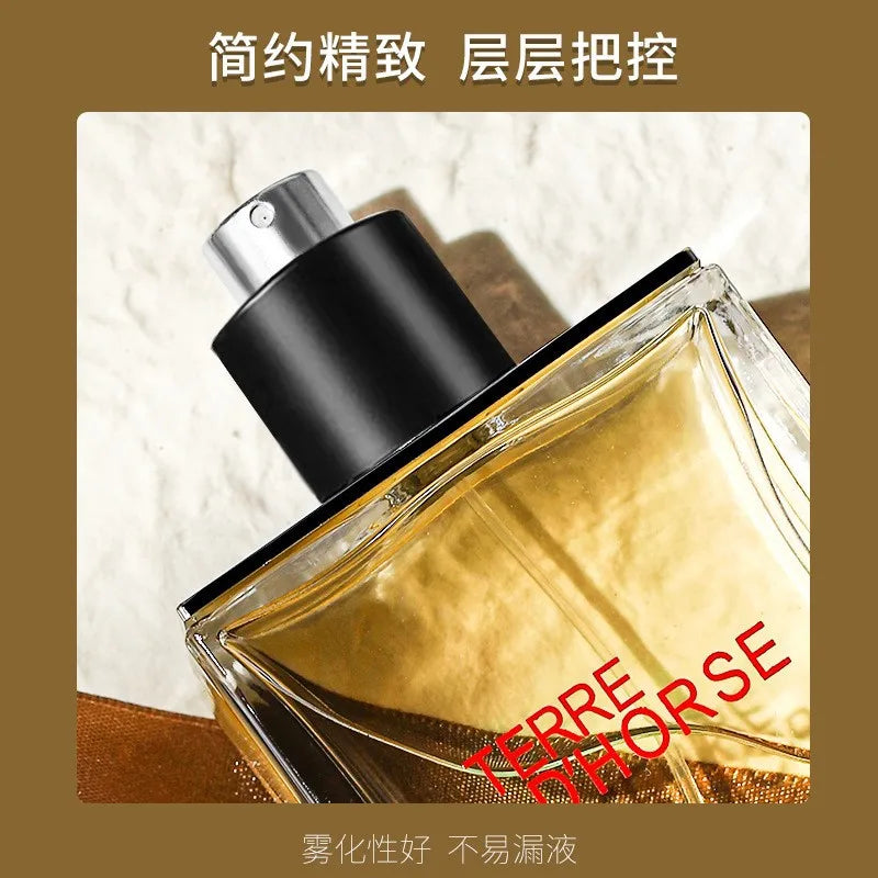 Blushimmer men's 50ml cologne perfume with fresh, spicy, woody, and earthy notes, ideal for long-lasting daily wear.