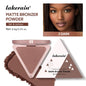 Lakerain Matte Bronzer Powder Long Lasting Makeup Effect Waterproof Sweatproof Setting Powder Oil Control Bronzer Face Makeup