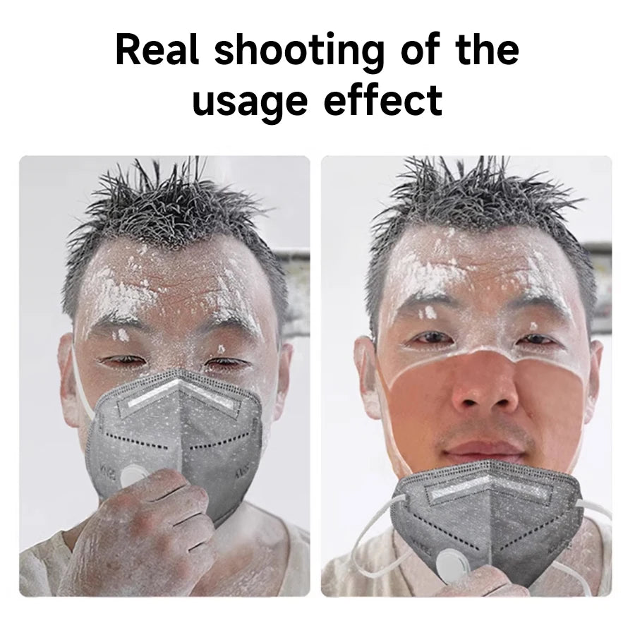 Disposable Face Mask KN95 Face Shield With Breathing-valve 7Layers Protective Mask Prevent Industrialdust Haze Fume  Formaldehyd