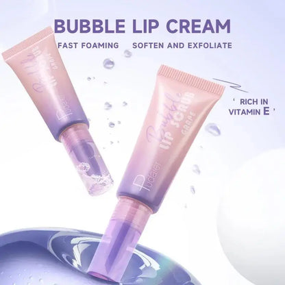 Blushimmer Bubble Lip Exfoliator foaming scrub for gentle cleansing, softening, moisturizing, and hydrating lips.