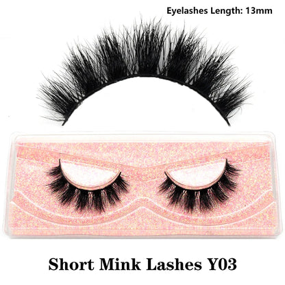 Blushimmer 3D Mink Fluffy Half False Eyelashes with clear band, natural and lightweight, reusable short eye strip lashes extension.