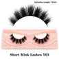 Blushimmer 3D Mink Fluffy Half False Eyelashes with clear band, natural and lightweight, reusable short eye strip lashes extension.