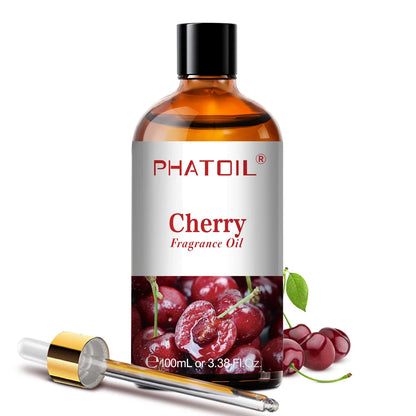 Blushimmer PHATOIL aromatherapy fragrance oils in coconut, vanilla, strawberry, cherry, and lemon scents for diffusers and candles.