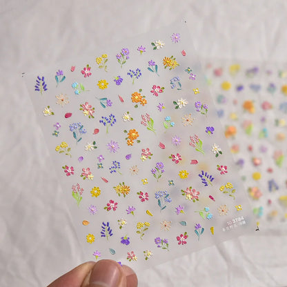 Blushimmer Dream Flower window shell nail art sticker with Japanese flower design, self-adhesive press-on nail decoration decal