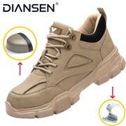 Steel Toe Safety Shoes Men, Anti-Puncture Anti-Smash Non Slip Industrial Work Boots Lightweight Breathable Protective Shoes