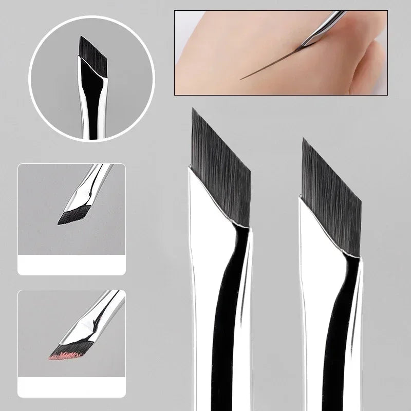 Blushimmer Karsyngirl upgrade blade eyeliner brush and fine eyebrow detail brush with ultra-thin angles for precise makeup application.