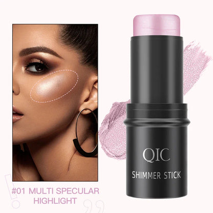 Blushimmer face contouring bronzer stick with highlighter and blush, cream makeup pen for brightening and concealing features.