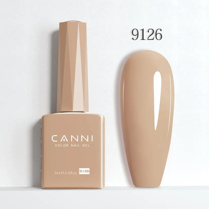 Blushimmer CANNI Hema Free Nail Gel Polish Fall Color Collection with semi-permanent top coat in vibrant red and jelly nude shades, 9ml