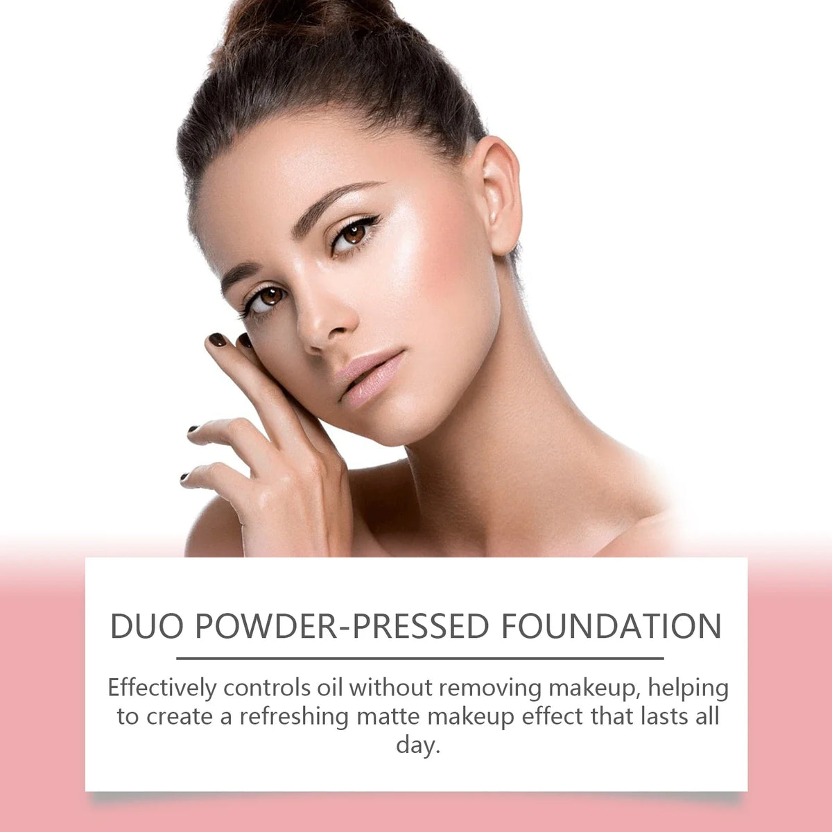 Blushimmer full coverage pressed powder foundation with oil control, brightening, waterproof formula for a flawless face finish.