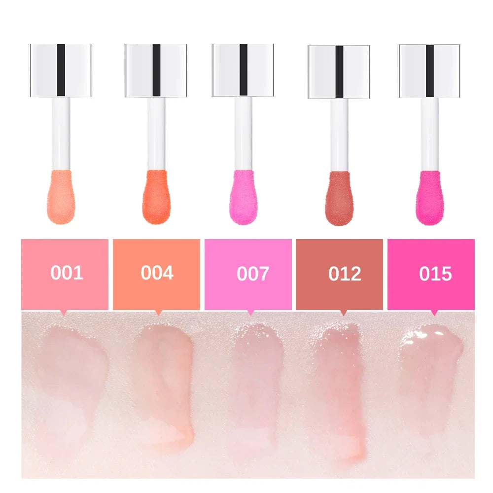 Blushimmer Crystal Jelly Lip Oil and Plumping Lip Gloss with tinted, glossy finish and sexy, hydrated lips.
