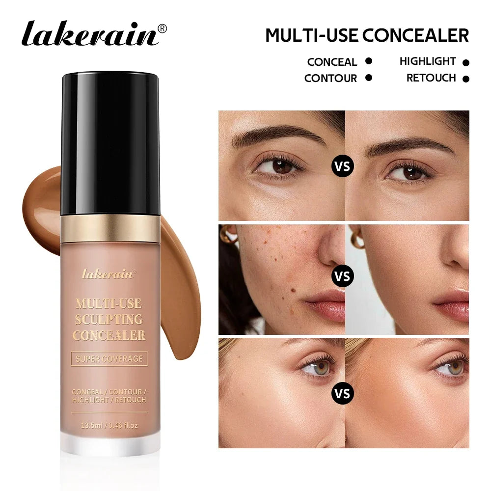 Blushimmer Lakerain waterproof concealer with 5 color options, matte finish, high coverage for acne scars and dark circles.