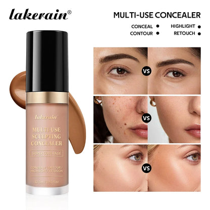 Blushimmer Lakerain waterproof concealer with 5 color options, matte finish, high coverage for acne scars and dark circles.