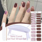 Blushimmer Harunouta 4-piece set of gradient nude pink gel nail strips with waterproof, semi-cured finish and matching nail lamp