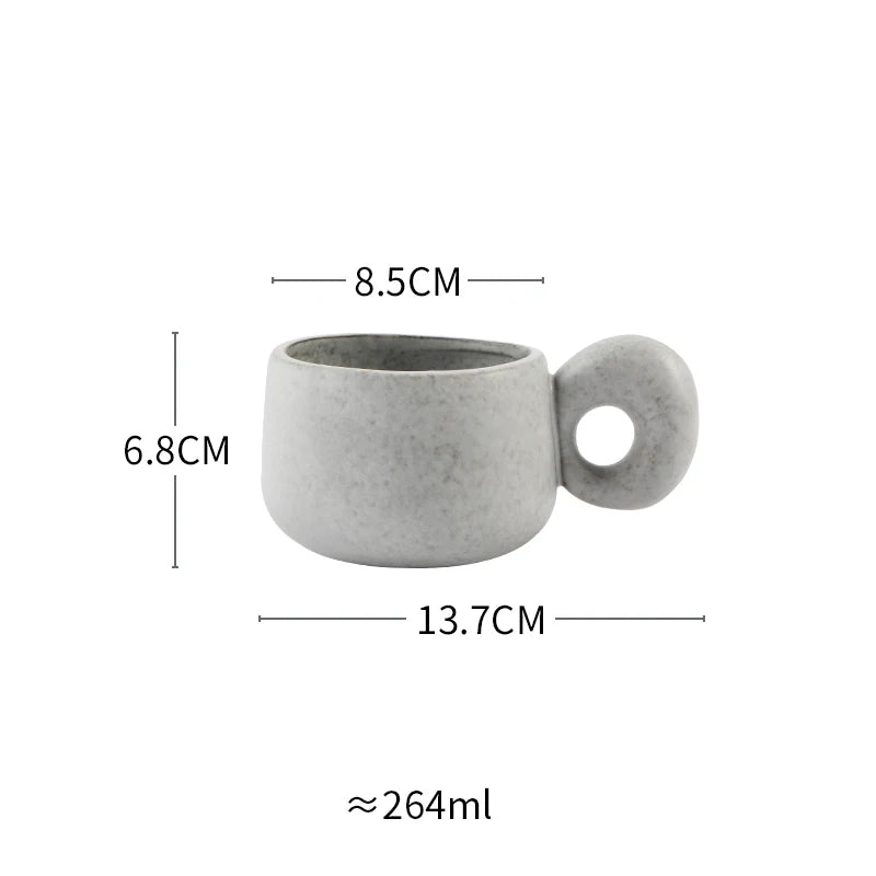 300/600ml Japanese Stoneware Retro Coffee Mug Breakfast Milk Oatmeal Cups Office Couple Water Mug Design Style Mug Birthday Gift