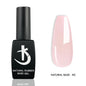 Blushimmer Milky White Rubber Base Gel Polish for gel nails, featuring a nude pink semi-permanent gel varnish with UV and LED compatibility.