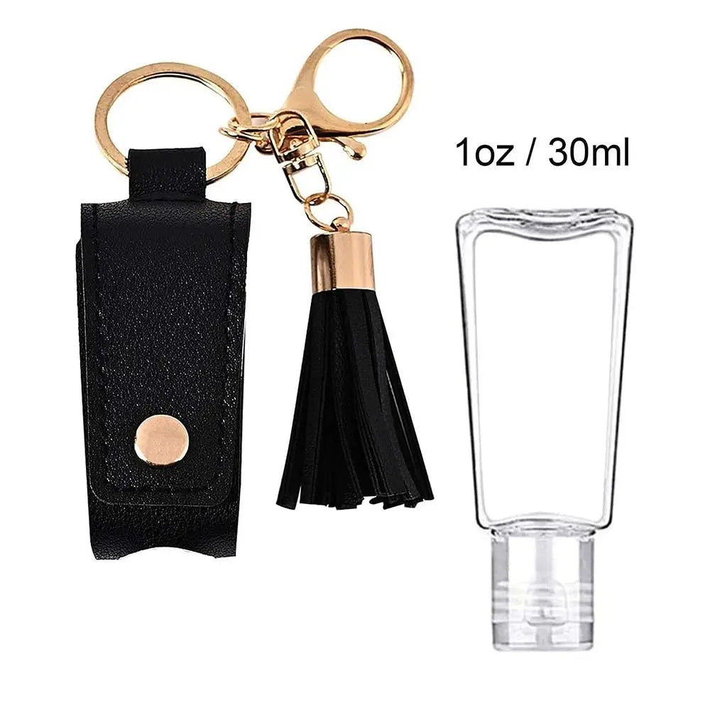 Universal Leakproof Hand Sanitizer Bottle Portable Keychain Hand Sanitizer Holder Leather Empty Travel Bottle