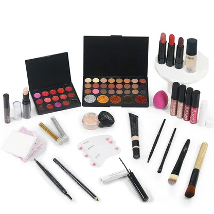 Blushimmer POPFEEL Christmas makeup set with eyeshadow, foundation, and lipstick for holiday and everyday glam looks.