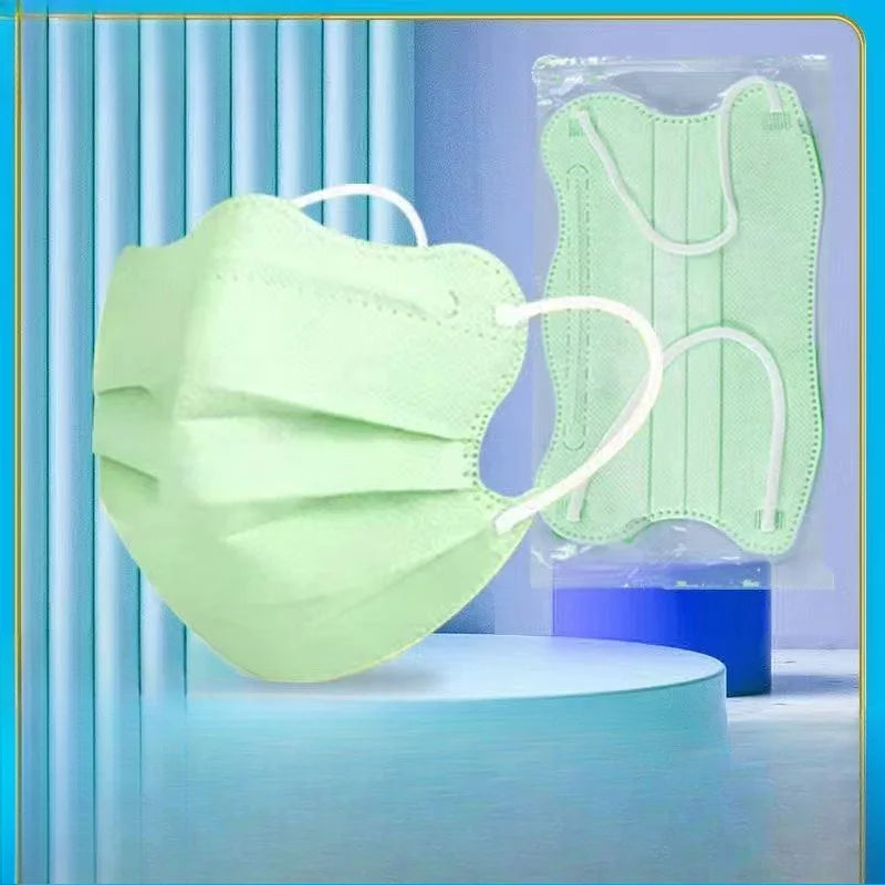 50pcs Butterfly Shaped Design Disposable Face Mask Breathable 3layer Morandi Color Protective Face Cover V-face Anti Dust Mask