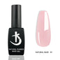 Milky white rubber base gel polish by Blushimmer, nude pink color, suitable for gel nails, UV/LED semi-permanent gel varnish.