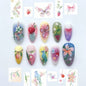Set of 24 Blushimmer wine red almond press-on nails with cartoon rabbit, bowknot, plaid, pearl designs, French style for girls.