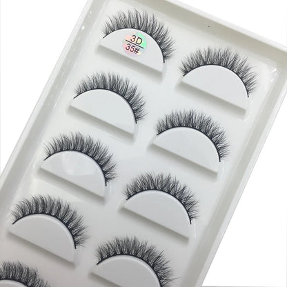 Blushimmer 15 Style 5 Pairs 3D Faux Mink False Eyelashes with wispy, thick, natural-looking design for enhancing eye makeup.