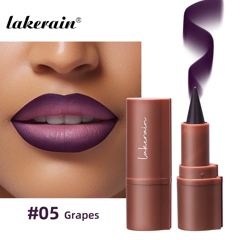 Blushimmer Lakerain matte black brown lip liner crayon with waterproof, non-sticky, contouring velvet lipstick for lip makeup.