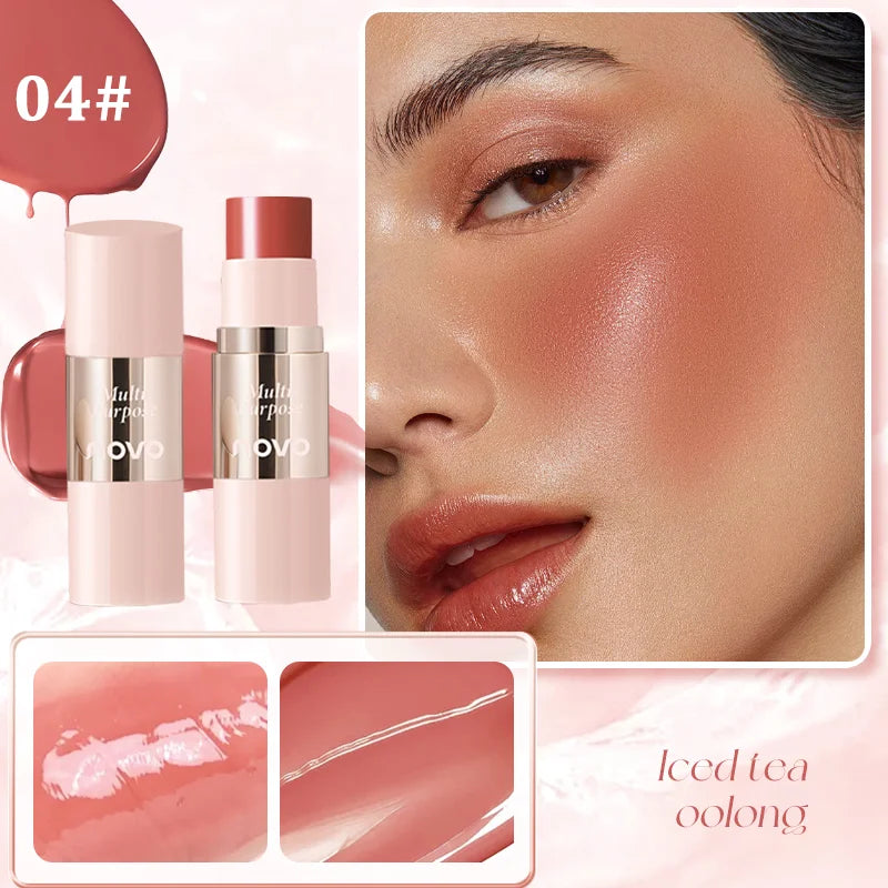 Blushimmer multi-use cream blush stick for eyes, lips, and cheeks with smooth, blendable, waterproof texture, nourishing and long-lasting.