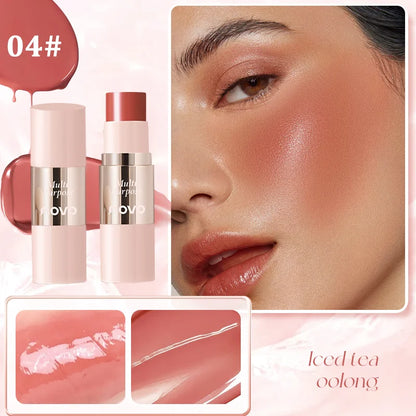 Blushimmer multi-use cream blush stick for eyes, lips, and cheeks with smooth, blendable, waterproof texture, nourishing and long-lasting.