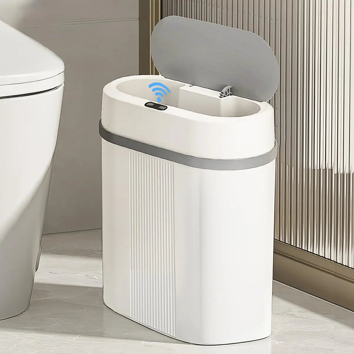 Smart Sensor Trash Can 12L Narrow Touchless Waterproof Electric Automatic Intelligent Trash Can for Home Hotel Office Bathroom