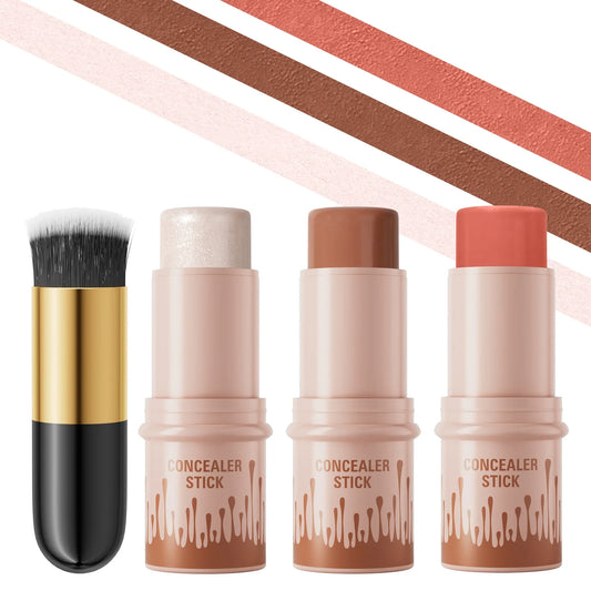 Contour Stick Set Natural Matte Finish Highlighters Shadow Waterproof Contouring Wand V-face Shaping Contour Pen Face Makeup
