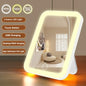 Blushimmer 3-color LED vanity mirror with touch screen, USB recharge, dimmable brightness, portable makeup mirror.