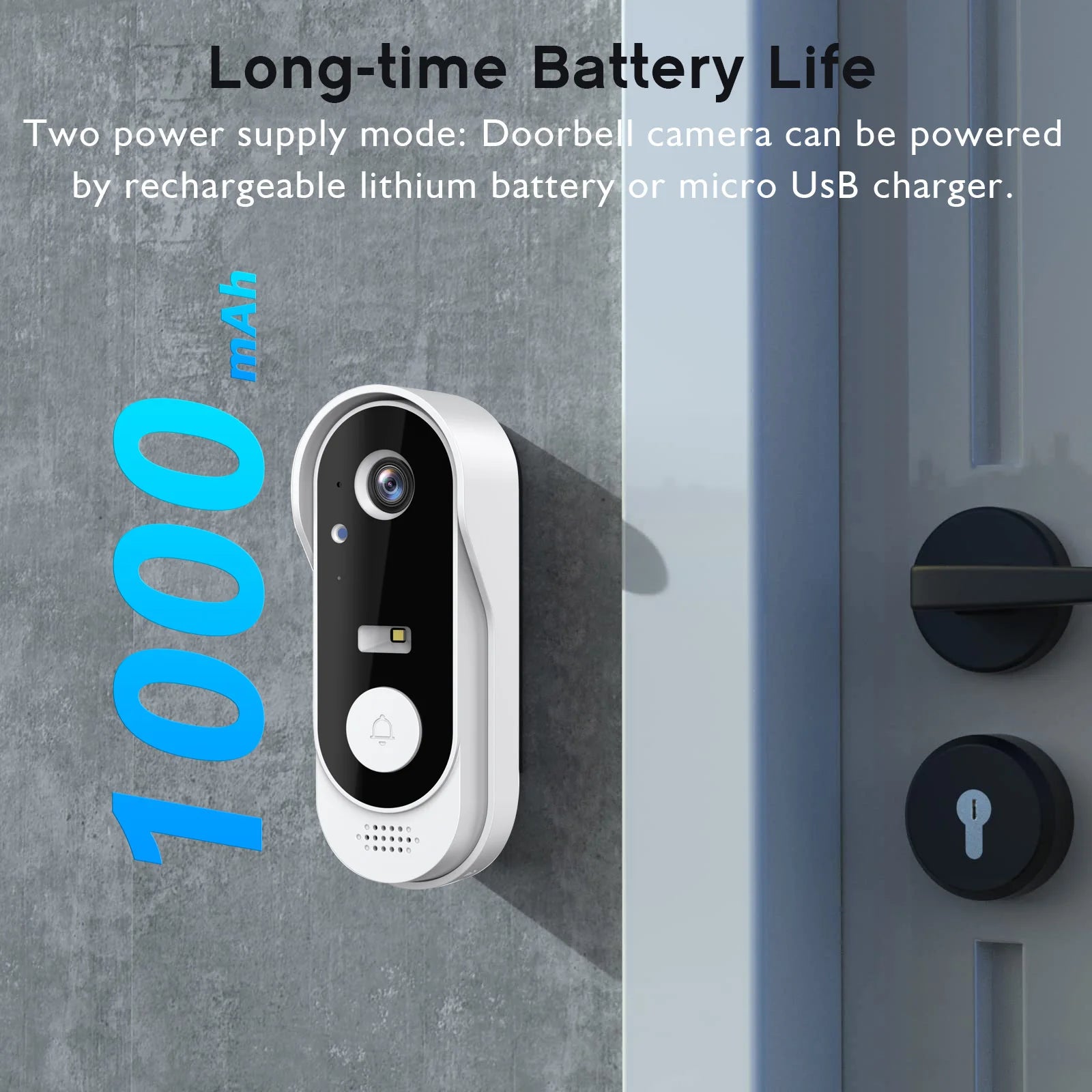 Tuya WiFi Video Doorbell - 2-Way Audio, Outdoor 1080P HD, SD+Cloud Storage, Motion Detection, Easy Setup & Live Alerts