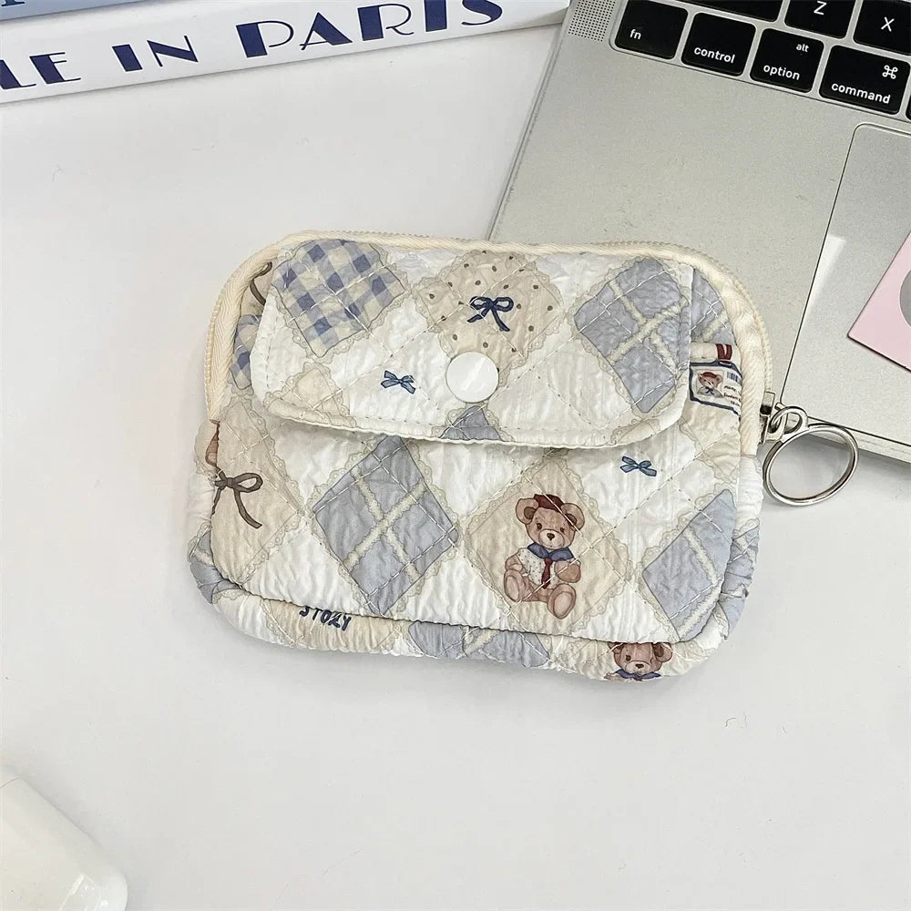 Blushimmer cute cartoon small travel cosmetic and lipstick storage bag with zipper, portable makeup organizer for women.