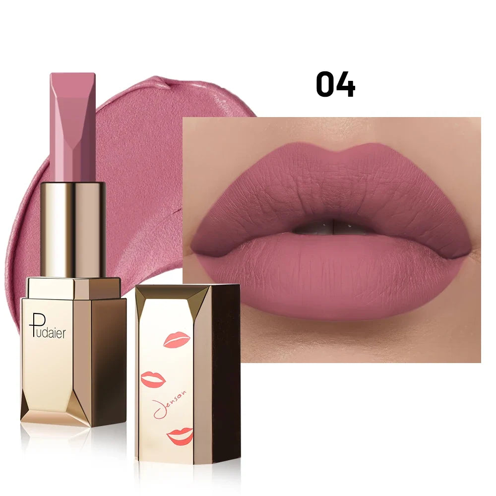 Blushimmer matte velvet lipstick in a smooth, high-pigment shade with long-lasting, non-drying formula and stain resistance.